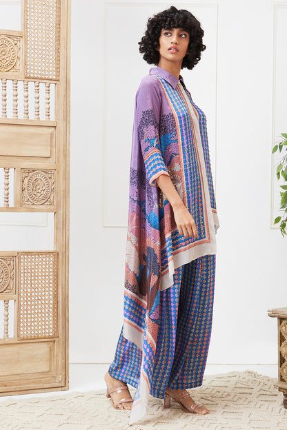 BENAZIR PRINTED HIGH-LOW SHIRT WITH PANT