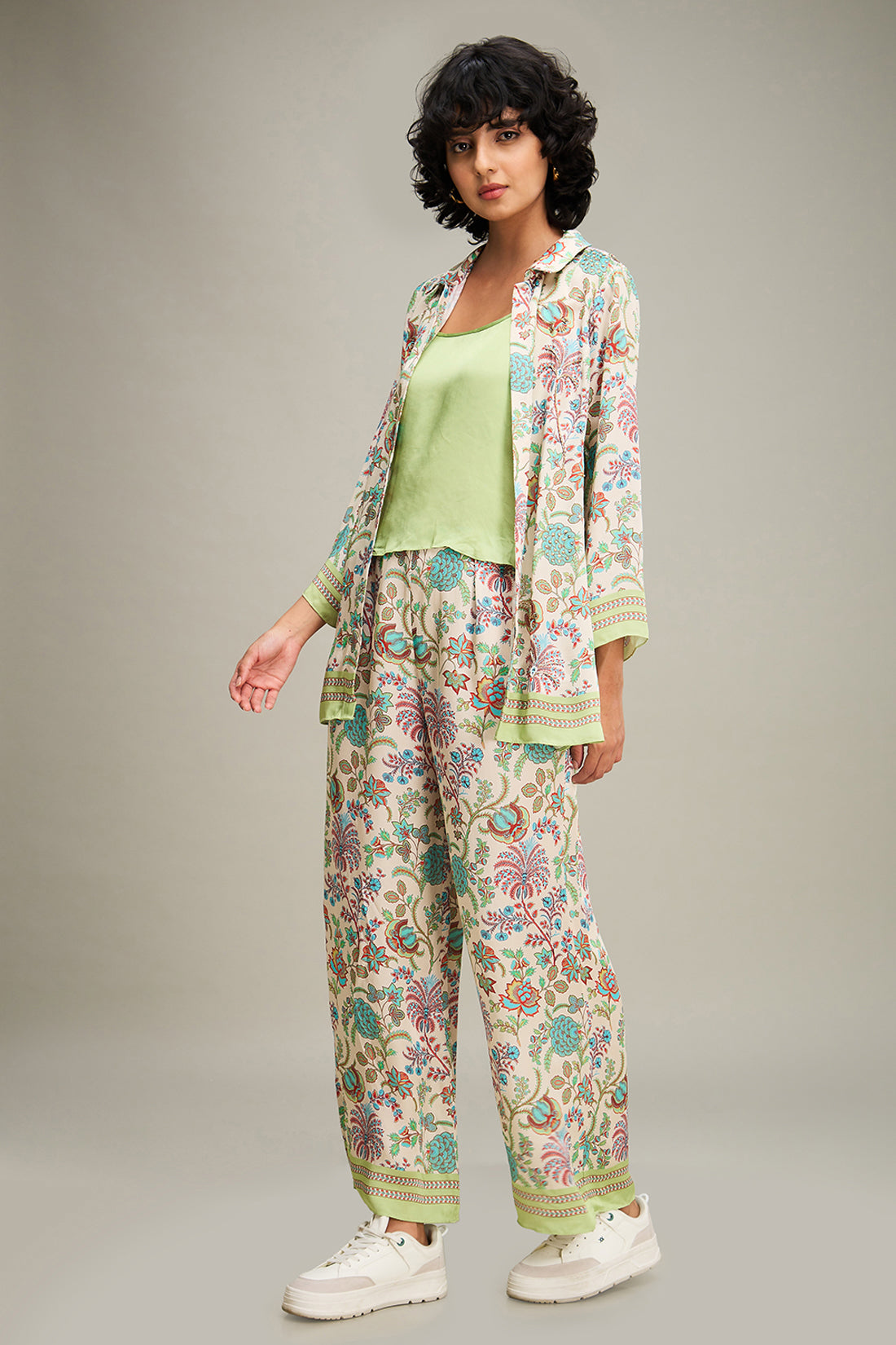 MEHR PRINTED CO ORD SET WITH JACKET