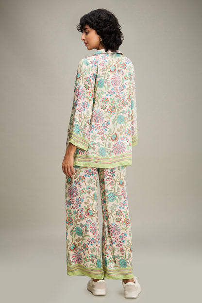 MEHR PRINTED CO ORD SET WITH JACKET