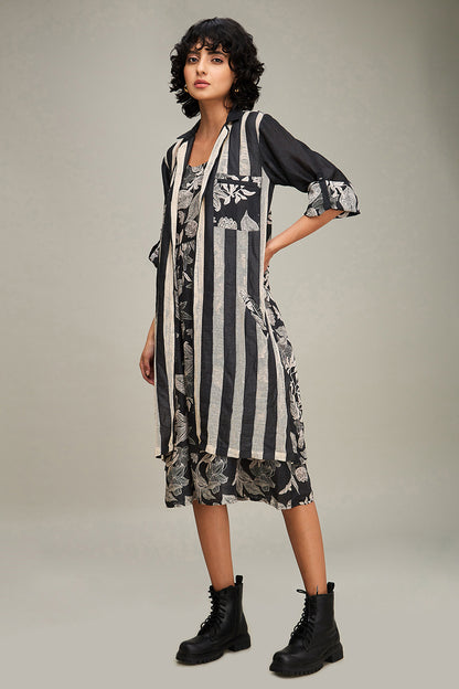 AHYANA PRINTED LONG DRESS AND JACKET