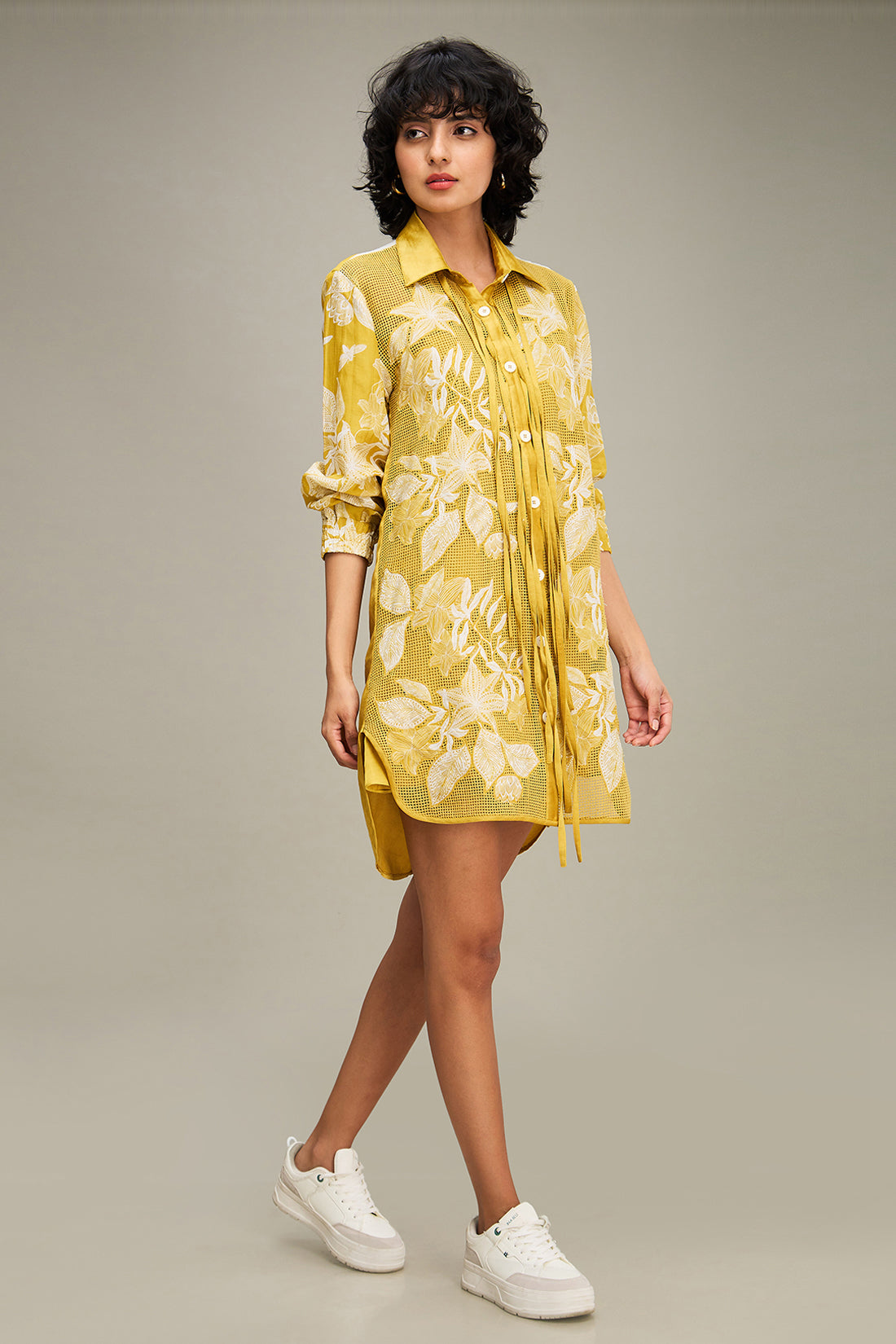 AHYANA APPLIQUE SHIRT DRESS