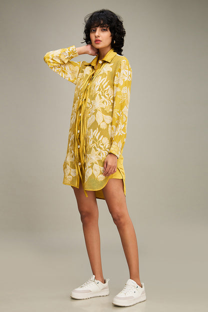 AHYANA APPLIQUE SHIRT DRESS