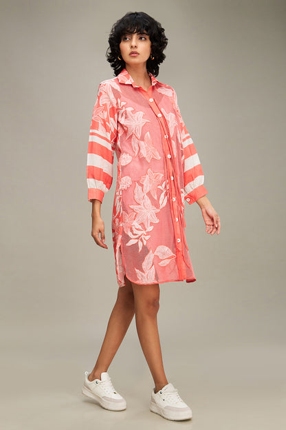 AHYANA APPLIQUE SHIRT DRESS