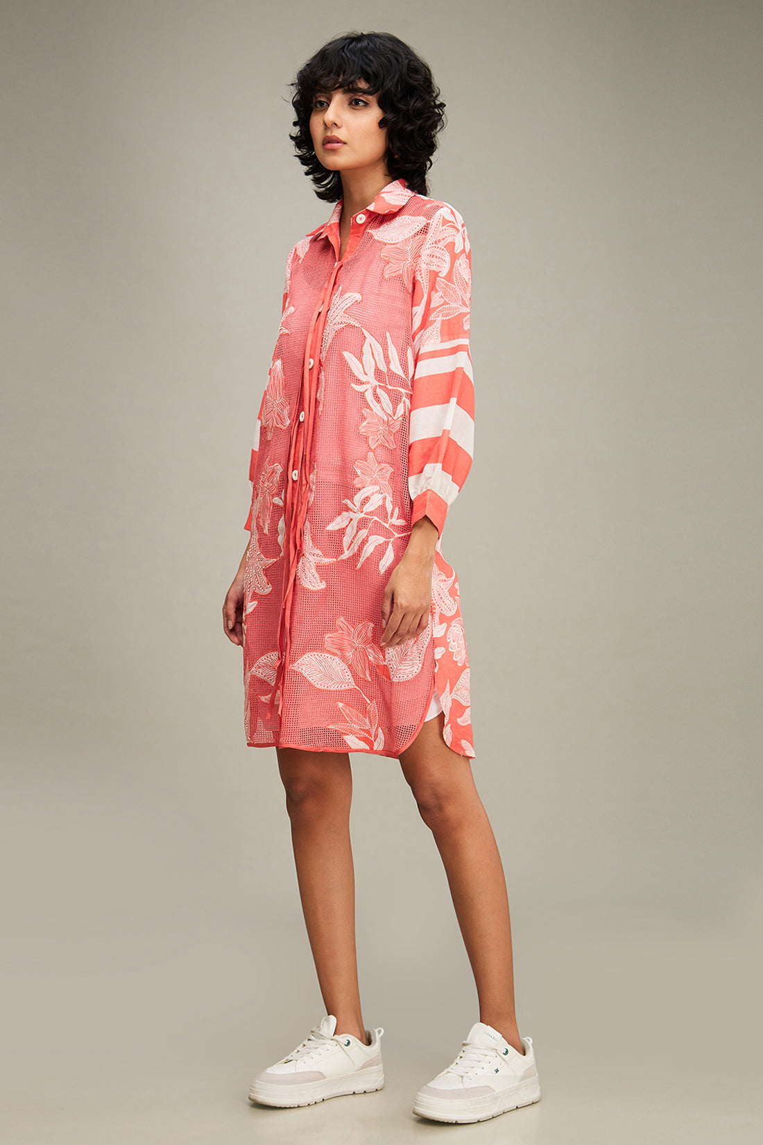 AHYANA APPLIQUE SHIRT DRESS