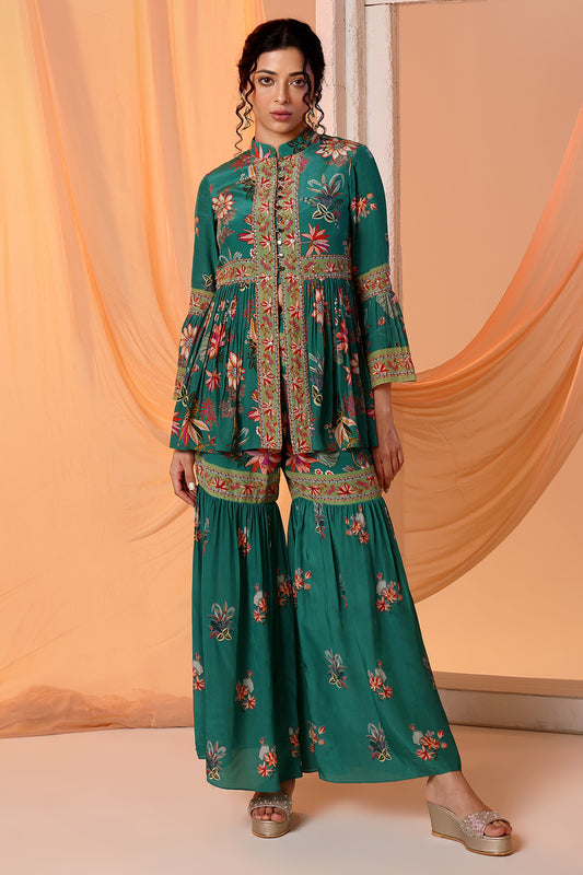 AARANI EMBROIDERED SHARARA SET