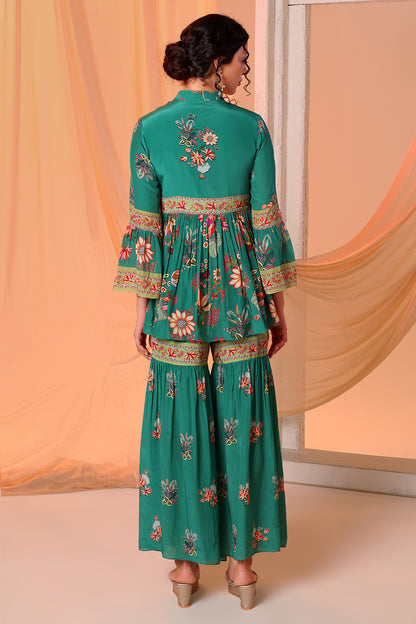 AARANI EMBROIDERED SHARARA SET