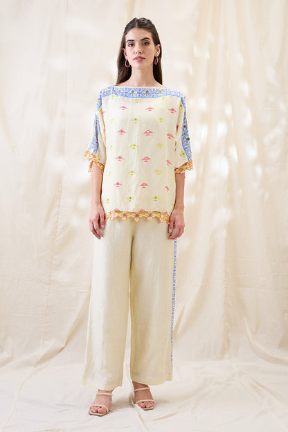 KITCHRA APPLIQUED KIMONO CO-ORD SET
