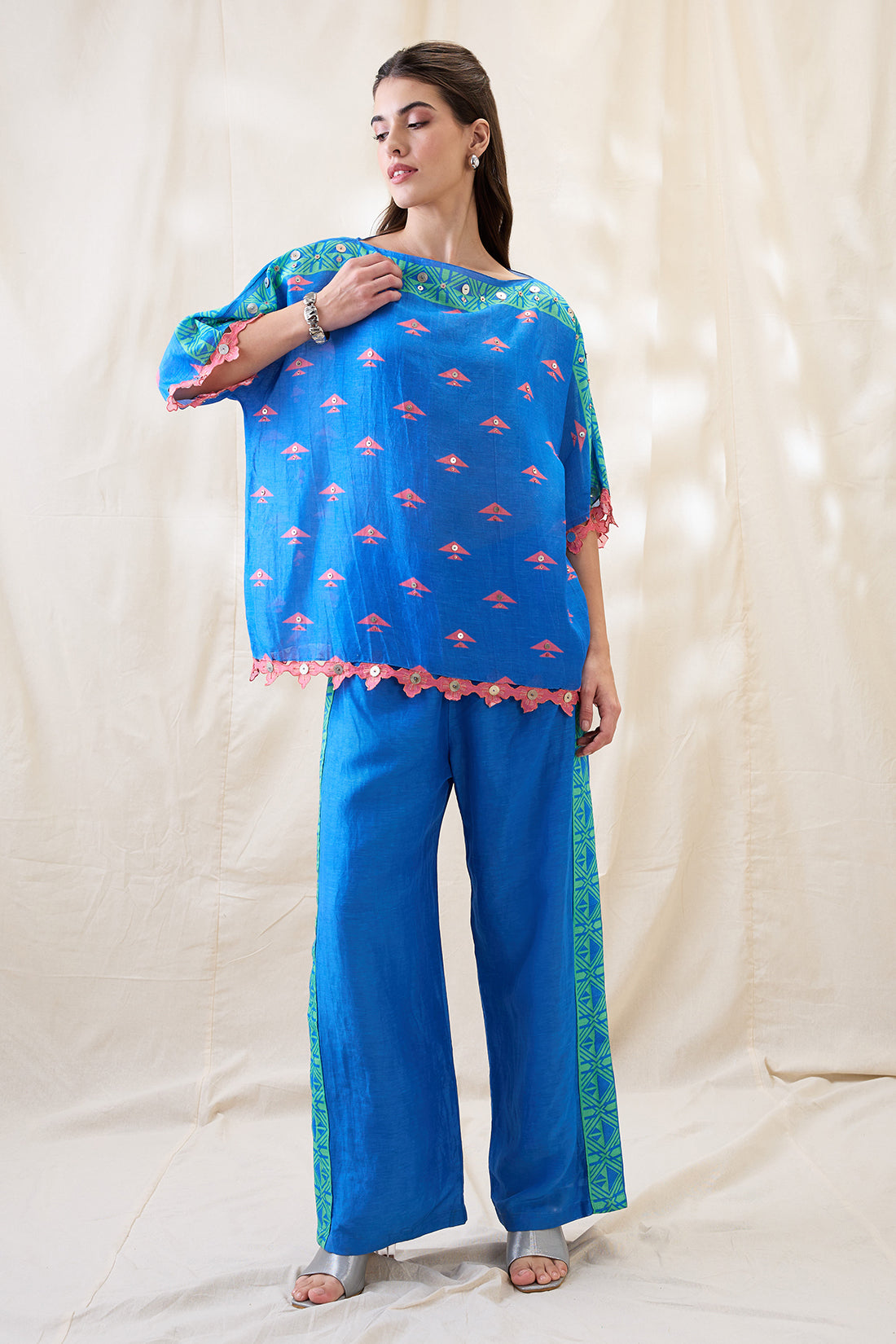 KITCHRA APPLIQUED KIMONO CO-ORD SET