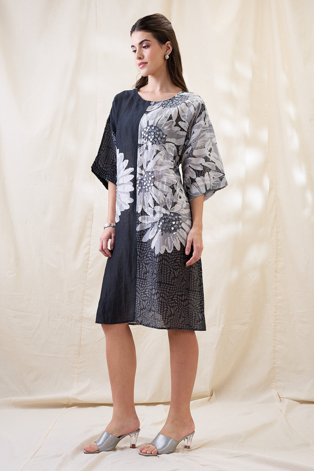 RAVYA EMBELLISHED BOXY DRESS