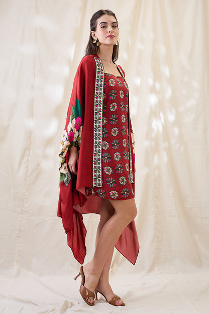 GULZAAR PRINTED DRESS WITH JACKET