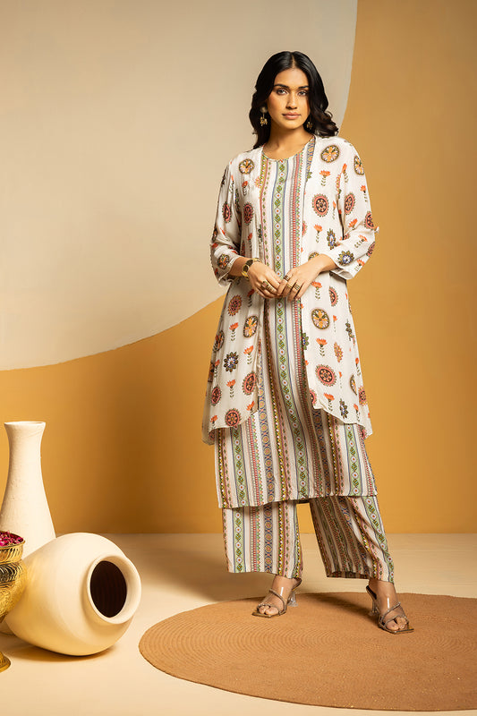 TAARANI PRINTED KURTA SET WITH JACKET