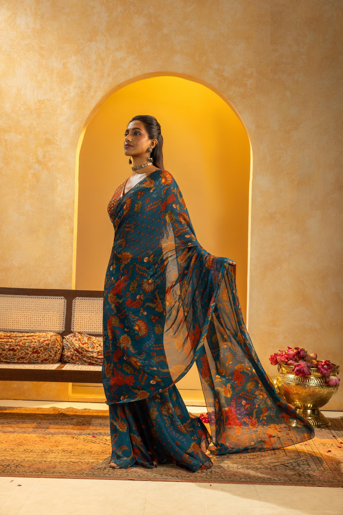 RANGTARA EMBELLISHED PRE-STITCHED SAREE