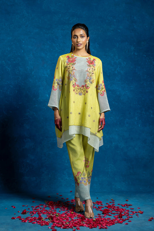 BAGHIRA APPIQUED LAYERED KURTA SET