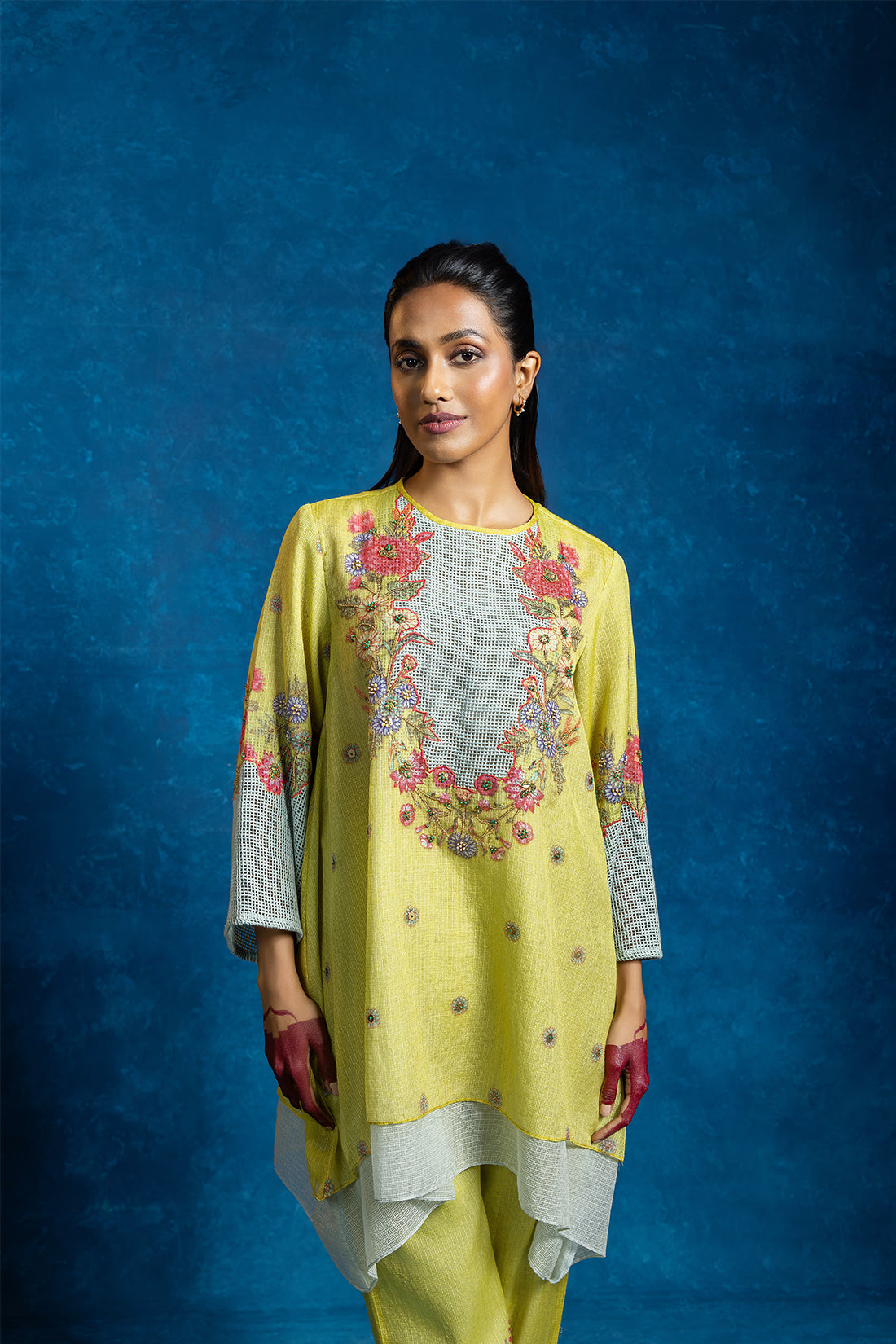 BAGHIRA APPIQUED LAYERED KURTA SET