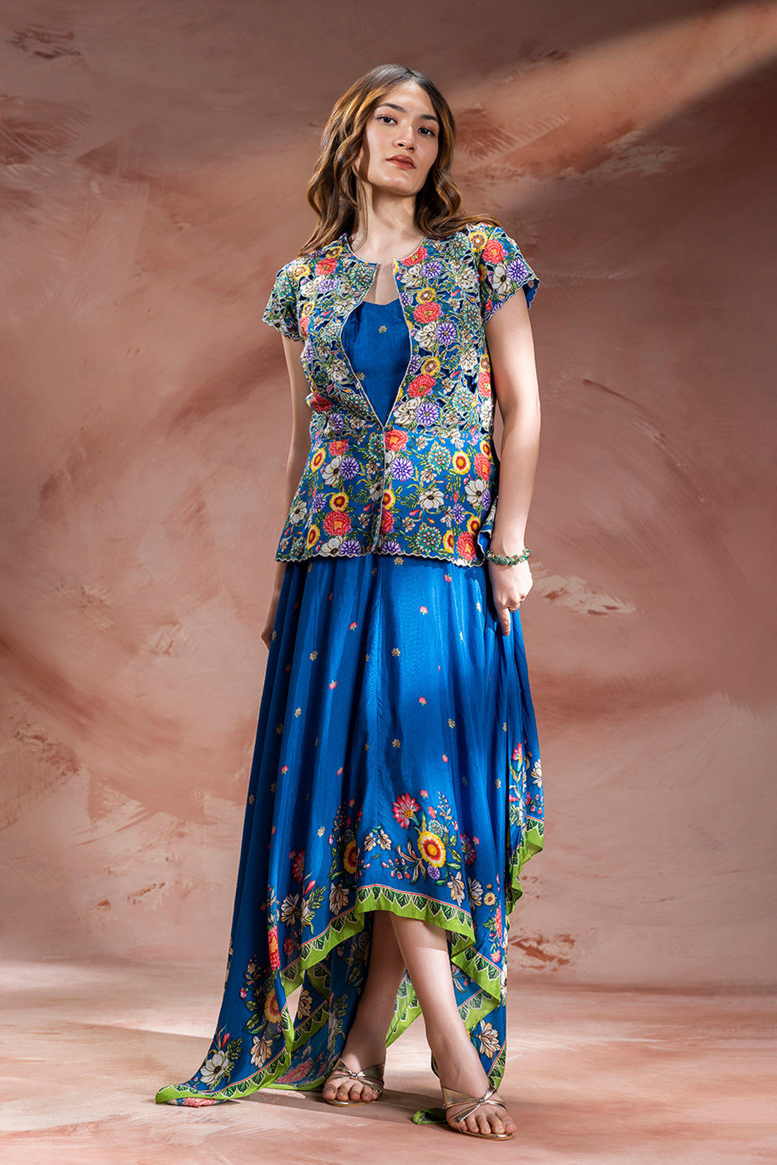 BAGHIRA EMBROIDERED HANDKERCHIEF DRESS  SET