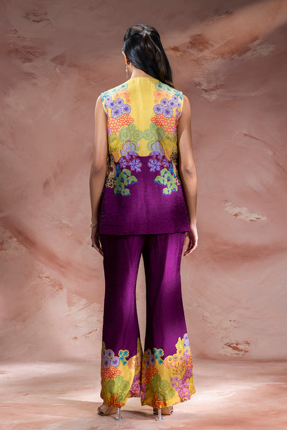 KAIA EMBROIDERED TOP WITH BOOTCUT PANTS