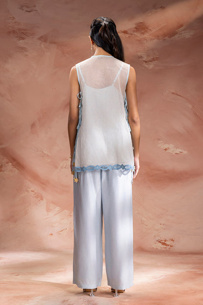ALISA EMBROIDERED TIE-UP TOP & PANTS