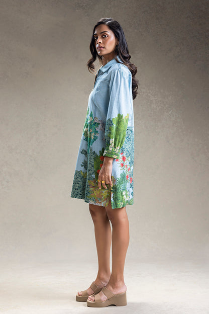 BLUME PRINTED BOXY DRESS