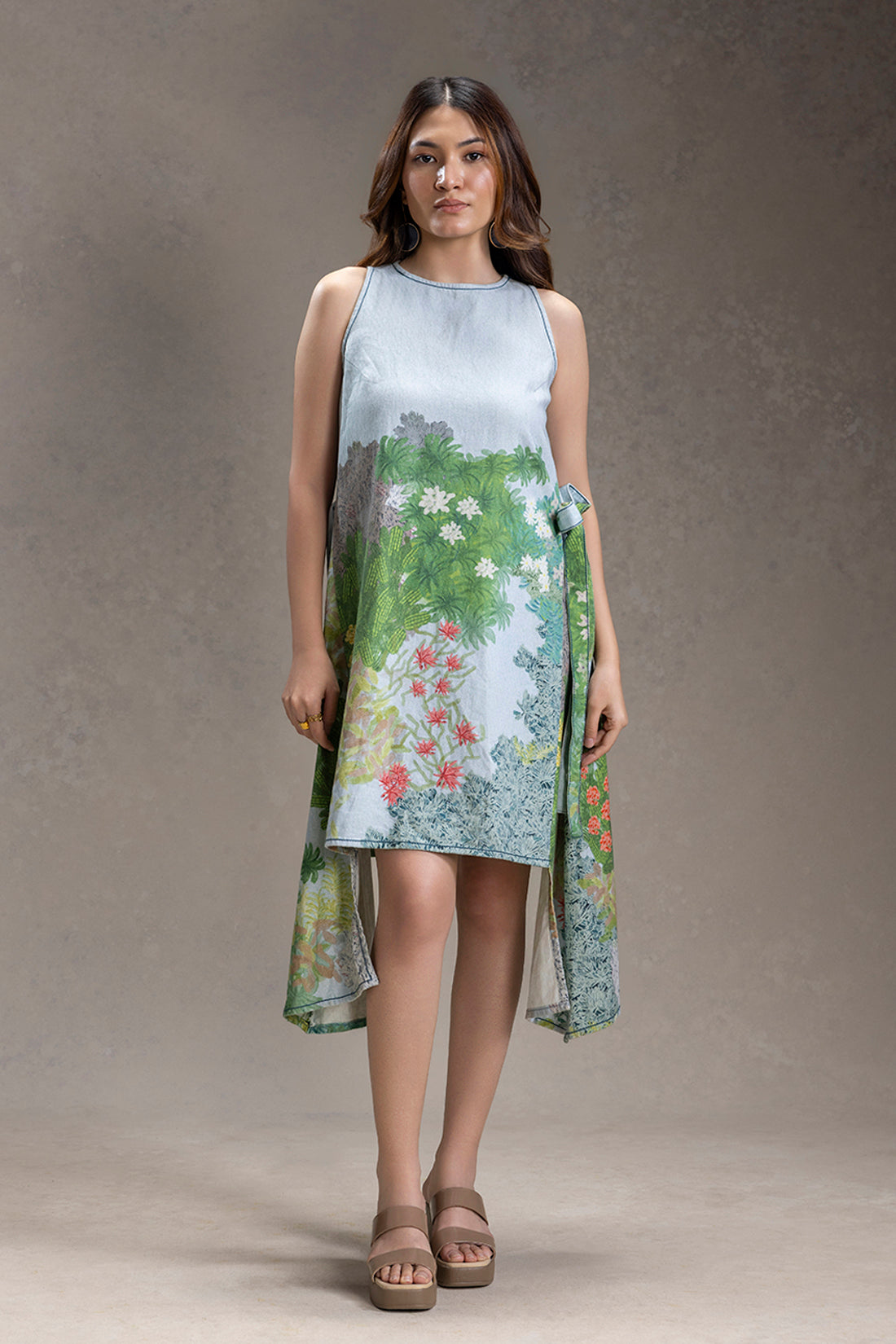 BLUME PRINTED PANELED DRESS