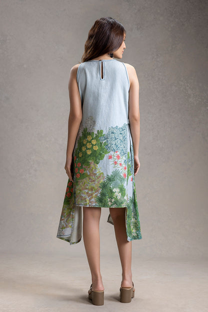 BLUME PRINTED PANELED DRESS