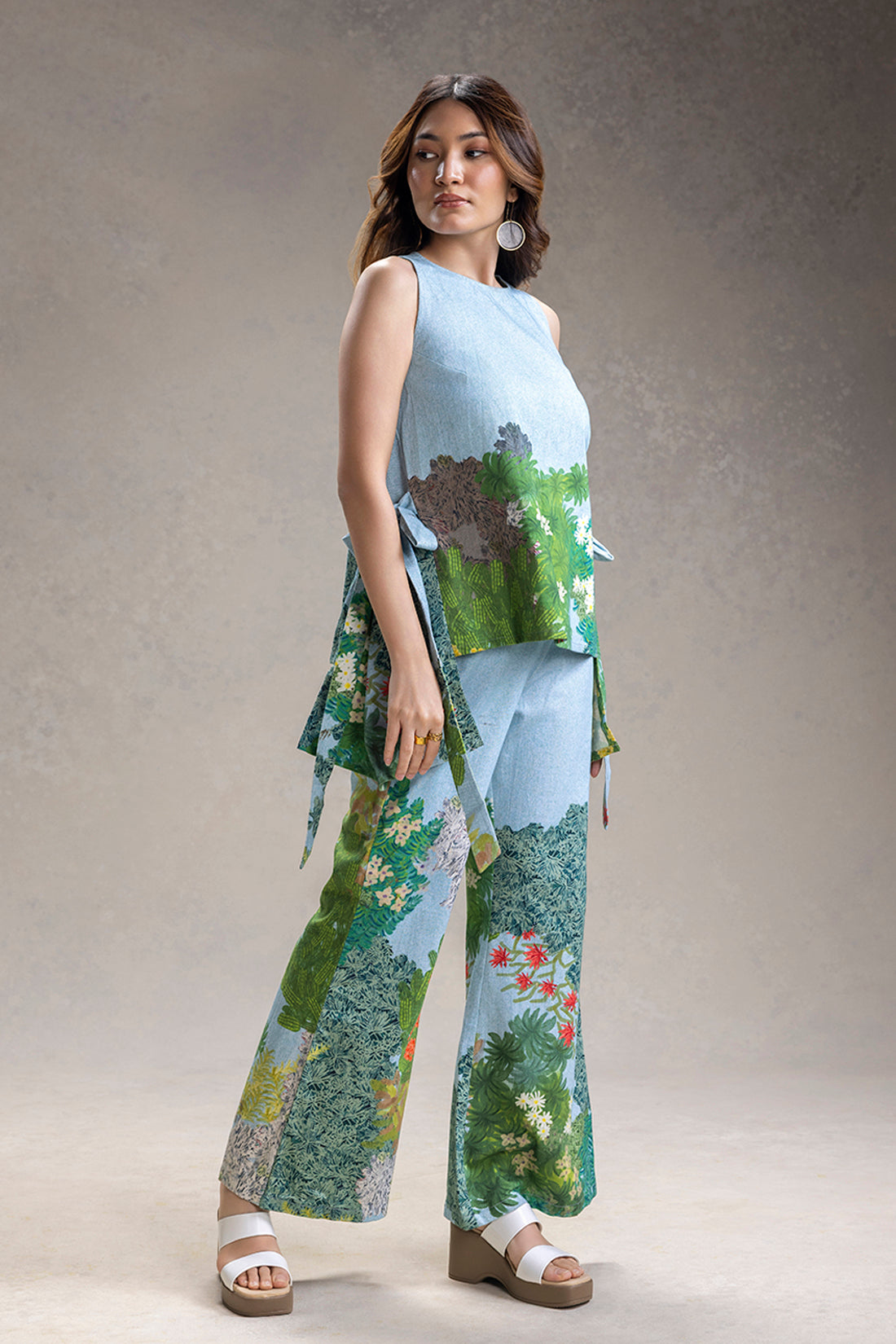 BLUME PRINTED PANELED TOP AND PANTS