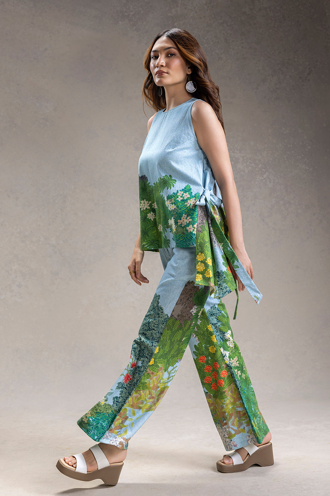BLUME PRINTED PANELED TOP AND PANTS