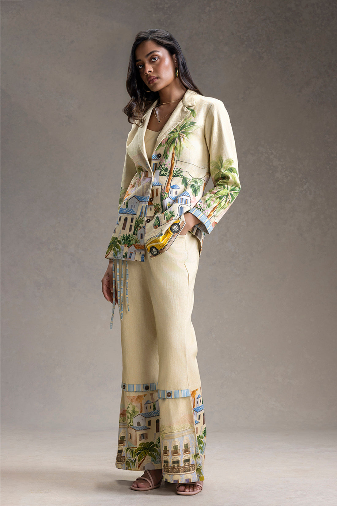 RIVIERA PRINTED BLAZER SET