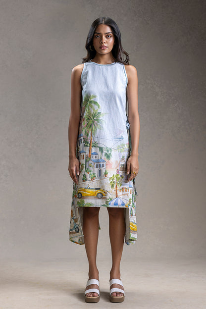 REVIERA PRINTED PANELED DRESS