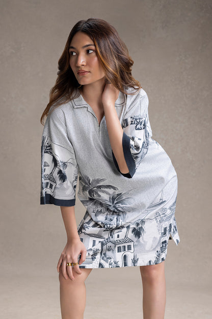 REVIERA PRINTED BOXY DRESS