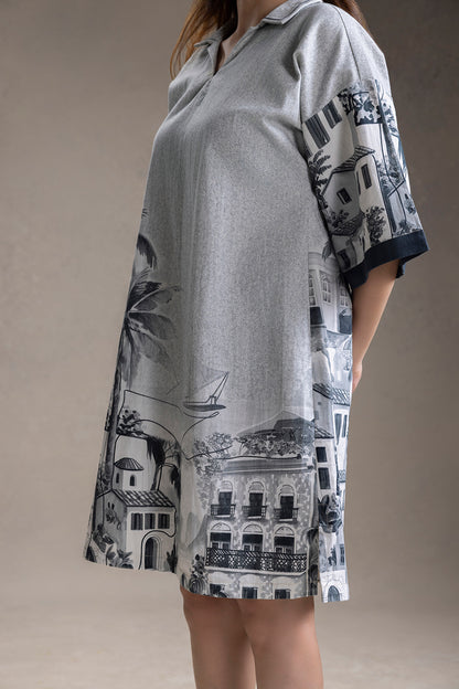 REVIERA PRINTED BOXY DRESS