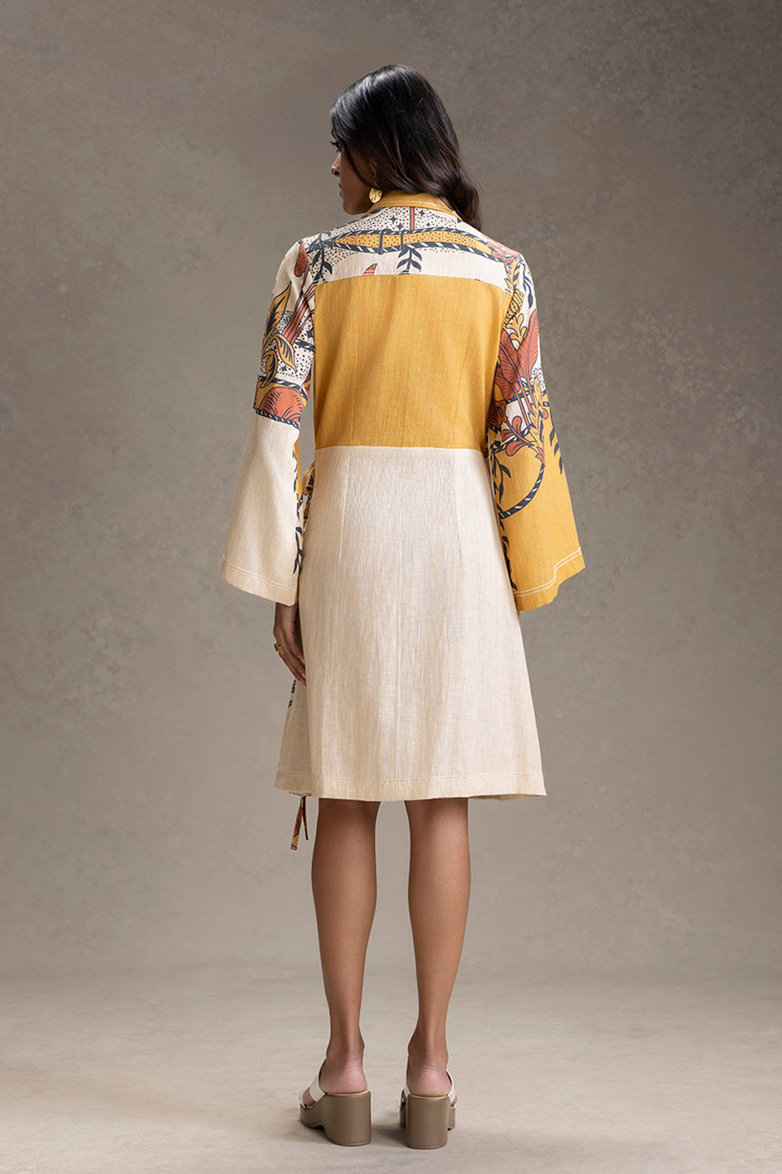 KYOMI PRINTED OVERLAP DRESS