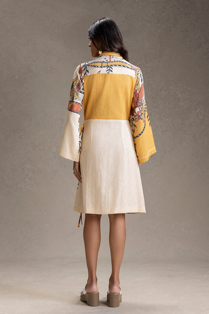 KYOMI PRINTED OVERLAP DRESS