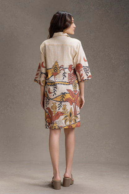 NAOMI  PRINTED BOXY SHIRT DRESS
