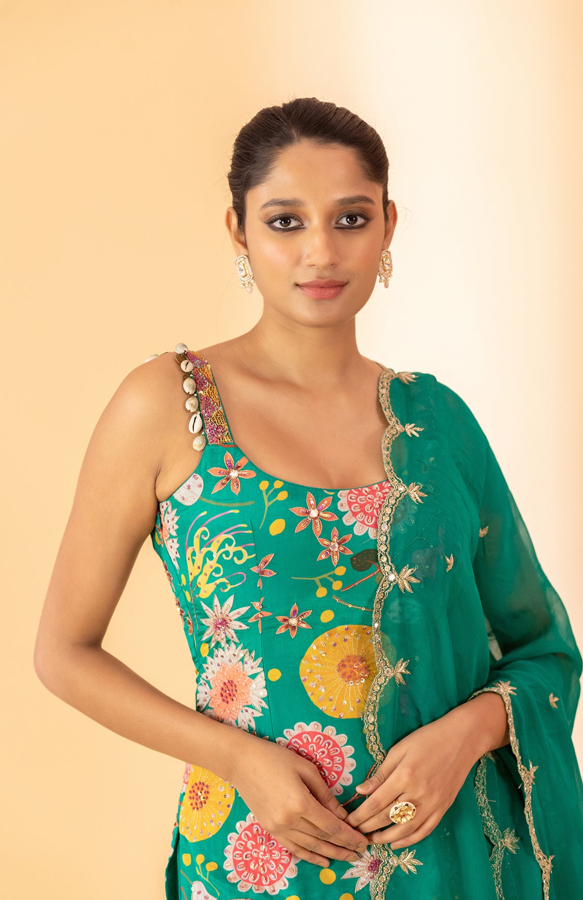 RAMA GREEN SHARARA SET