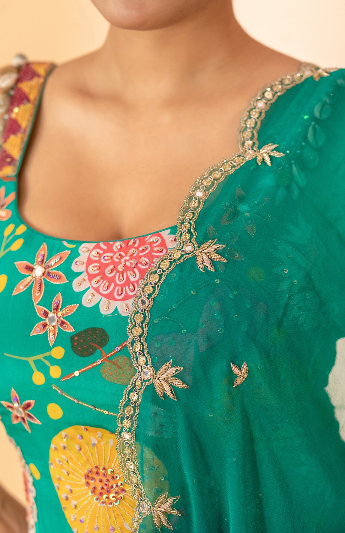 RAMA GREEN SHARARA SET