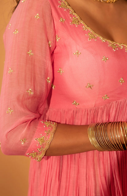 ROSE PINK ANARKALI SET