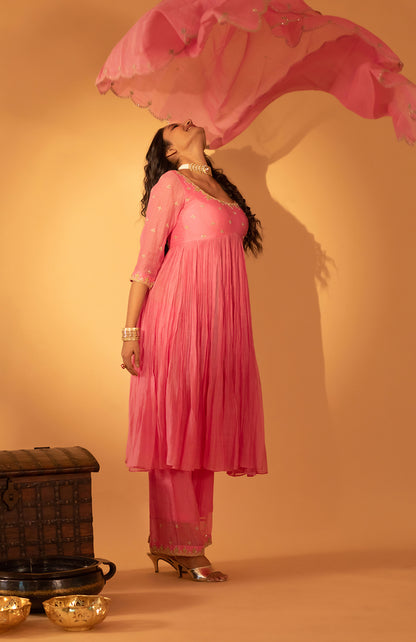 ROSE PINK ANARKALI SET