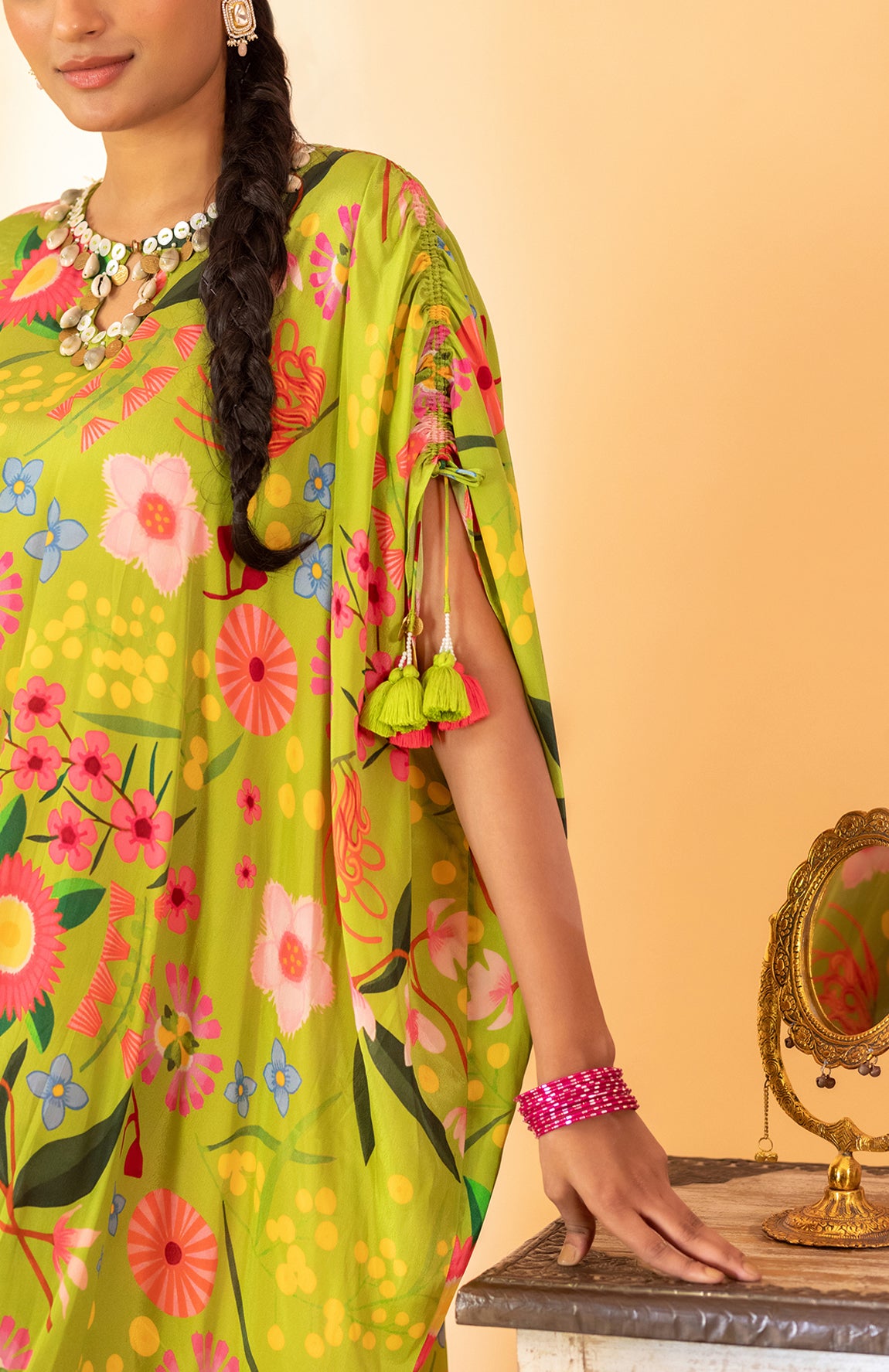 LIME GREEN KAFTAN SET