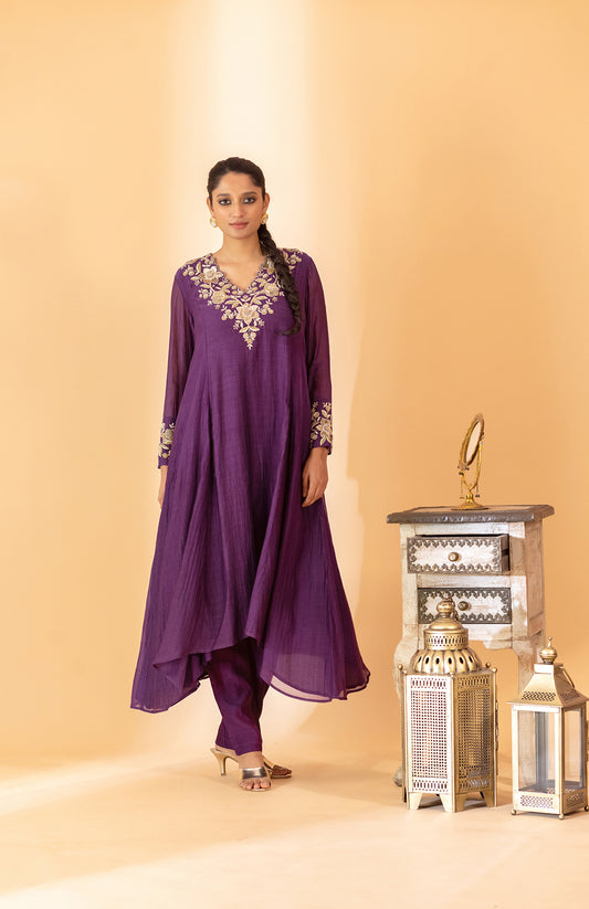 PURPLE ANARKALI SET