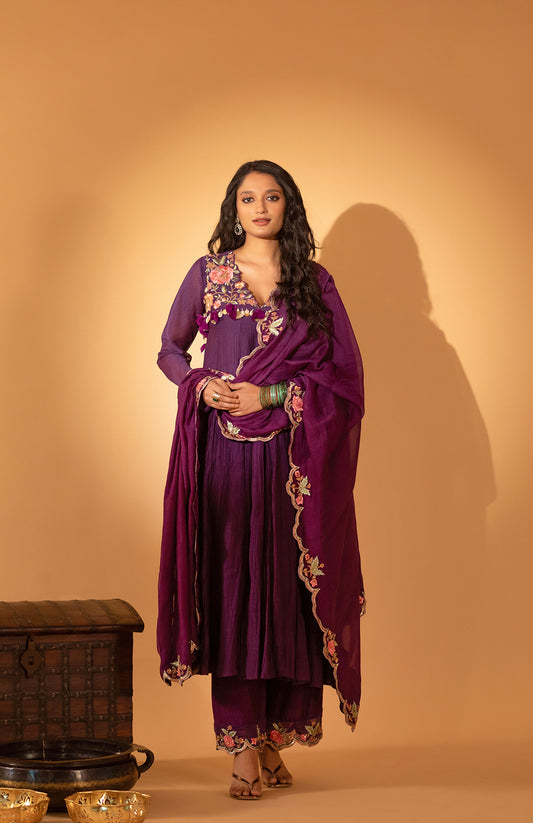 PURPLE ANARKALI SET