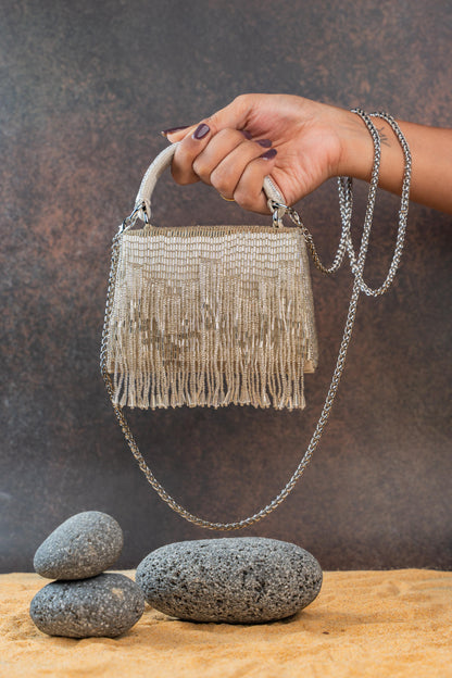 SALLI EN VIE MINI KASSE TASSEL SILVER