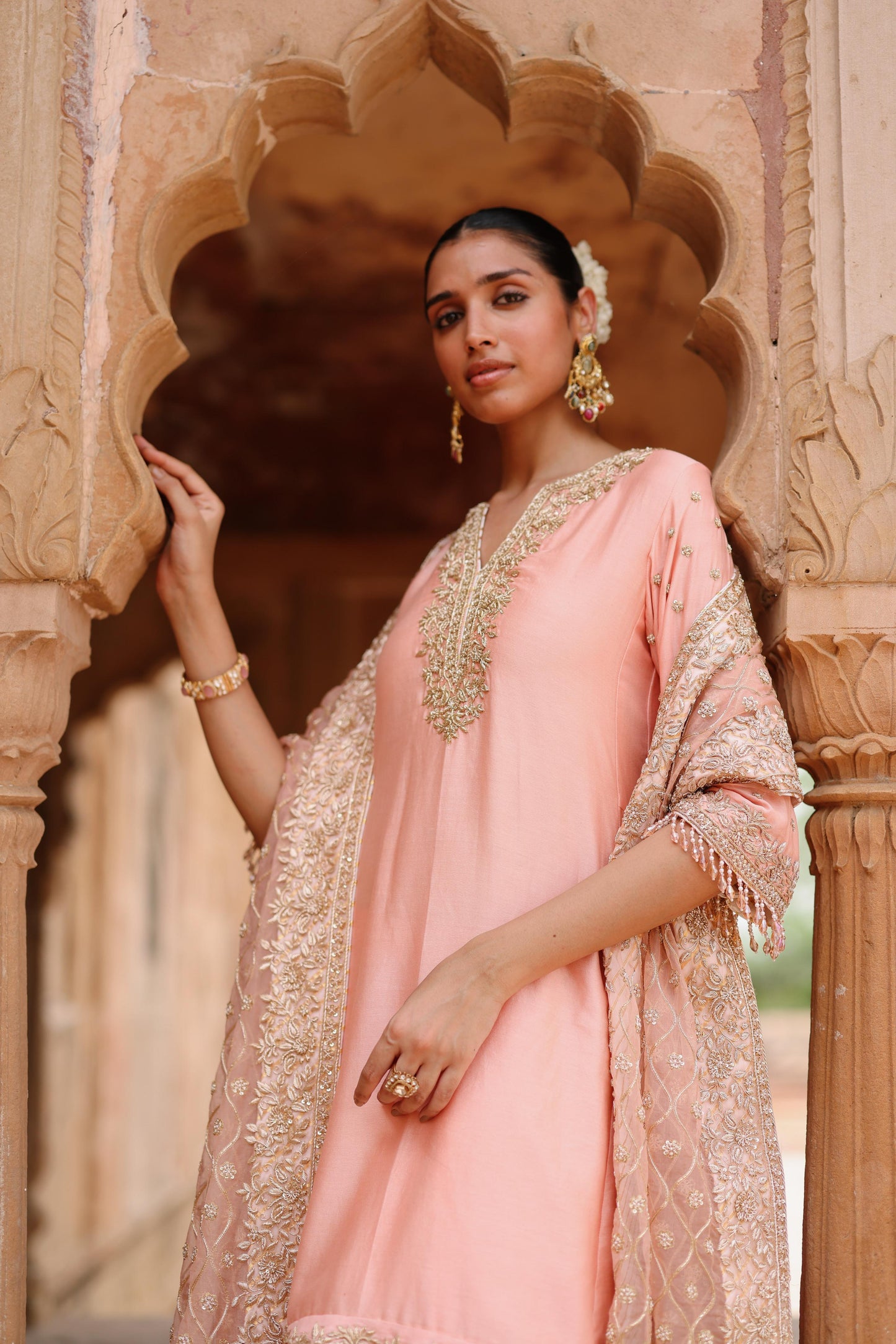 MAHAM - PINK ANARKALI SET WITH SALWAR & DUPATTA