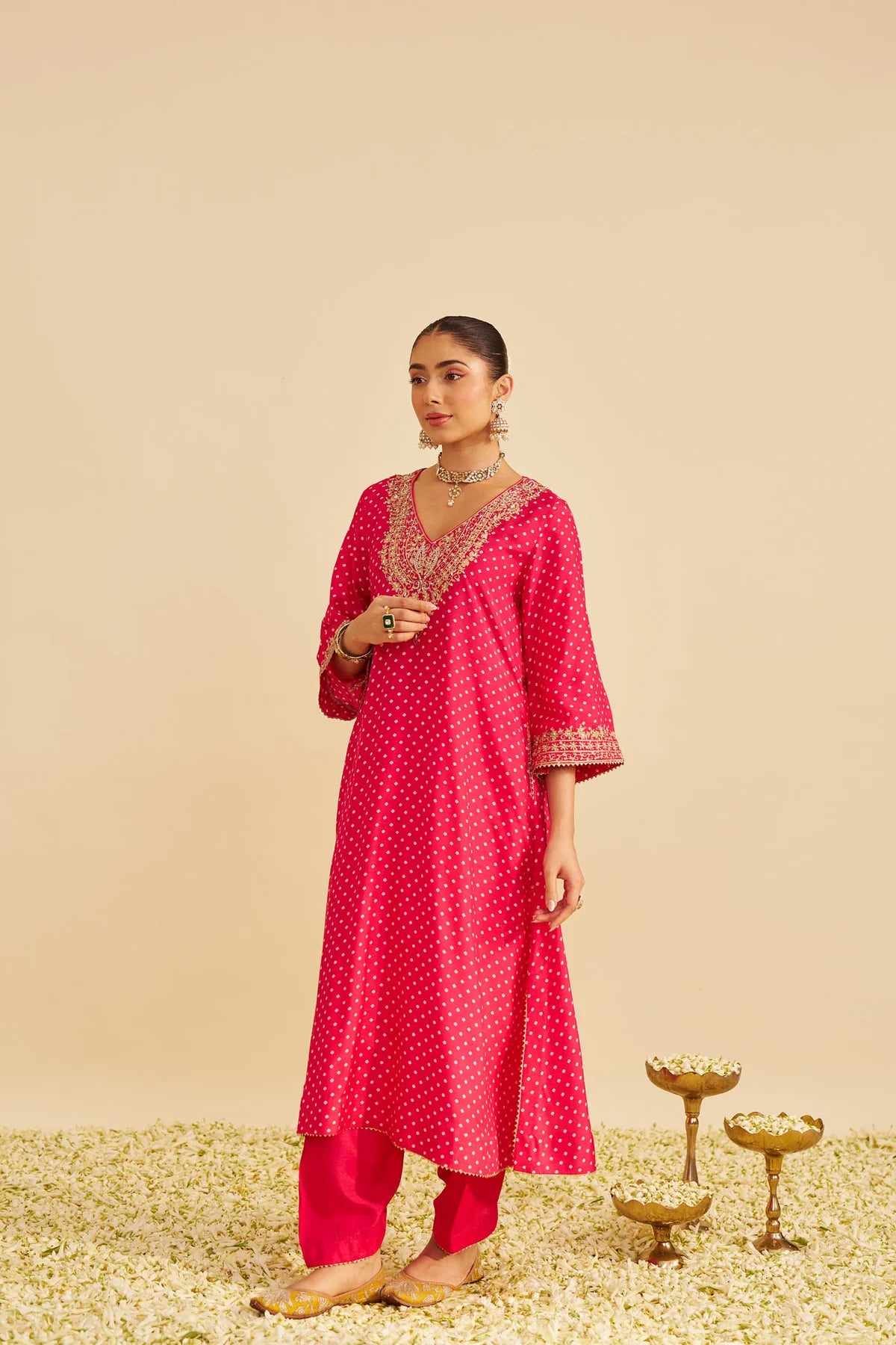 ZALIYAH - HOTPINK LONG CHAUGA WITH SALWAR