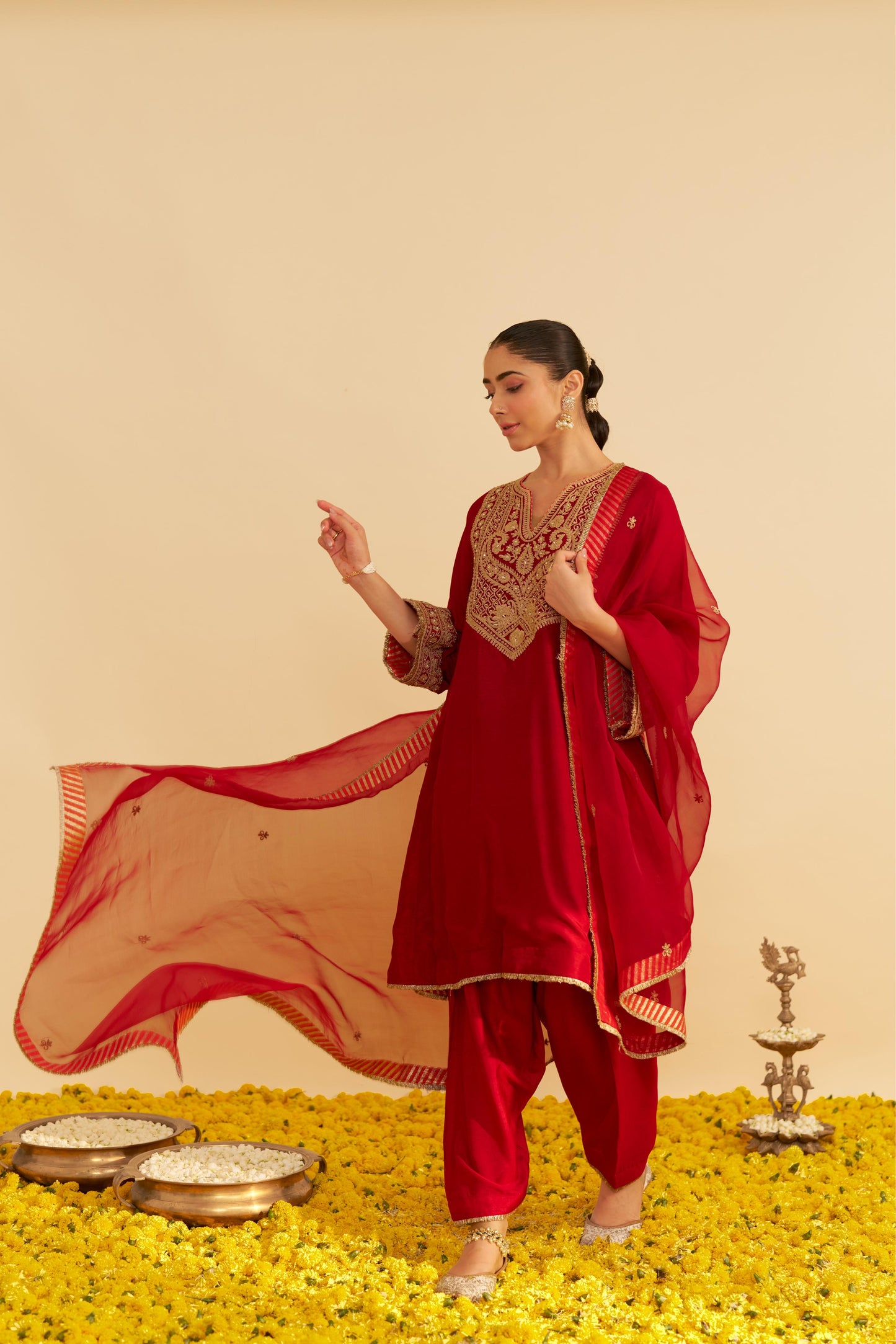 MEHZA - SHORT CHAUGA WITH SALWAR AND DUPATTA