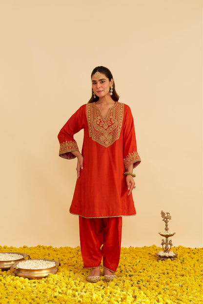 MEHZA - SHORT CHAUGA WITH SALWAR AND DUPATTA