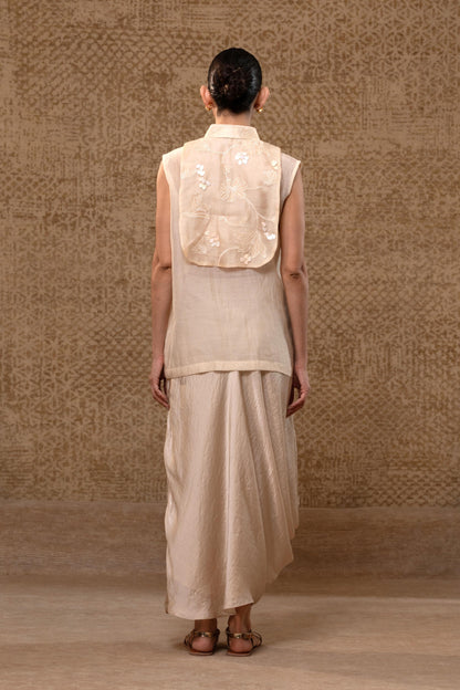 SHIRT ORGANZAYOLK OFF WHITE WITH PANT