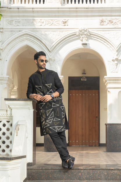 MIDNIGHT LINEN KURTA