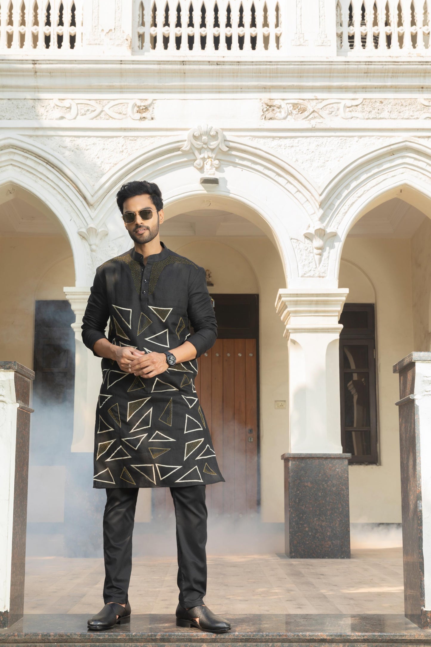 MIDNIGHT LINEN KURTA