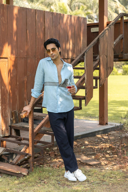 BLUE MIST LINEN SHIRT