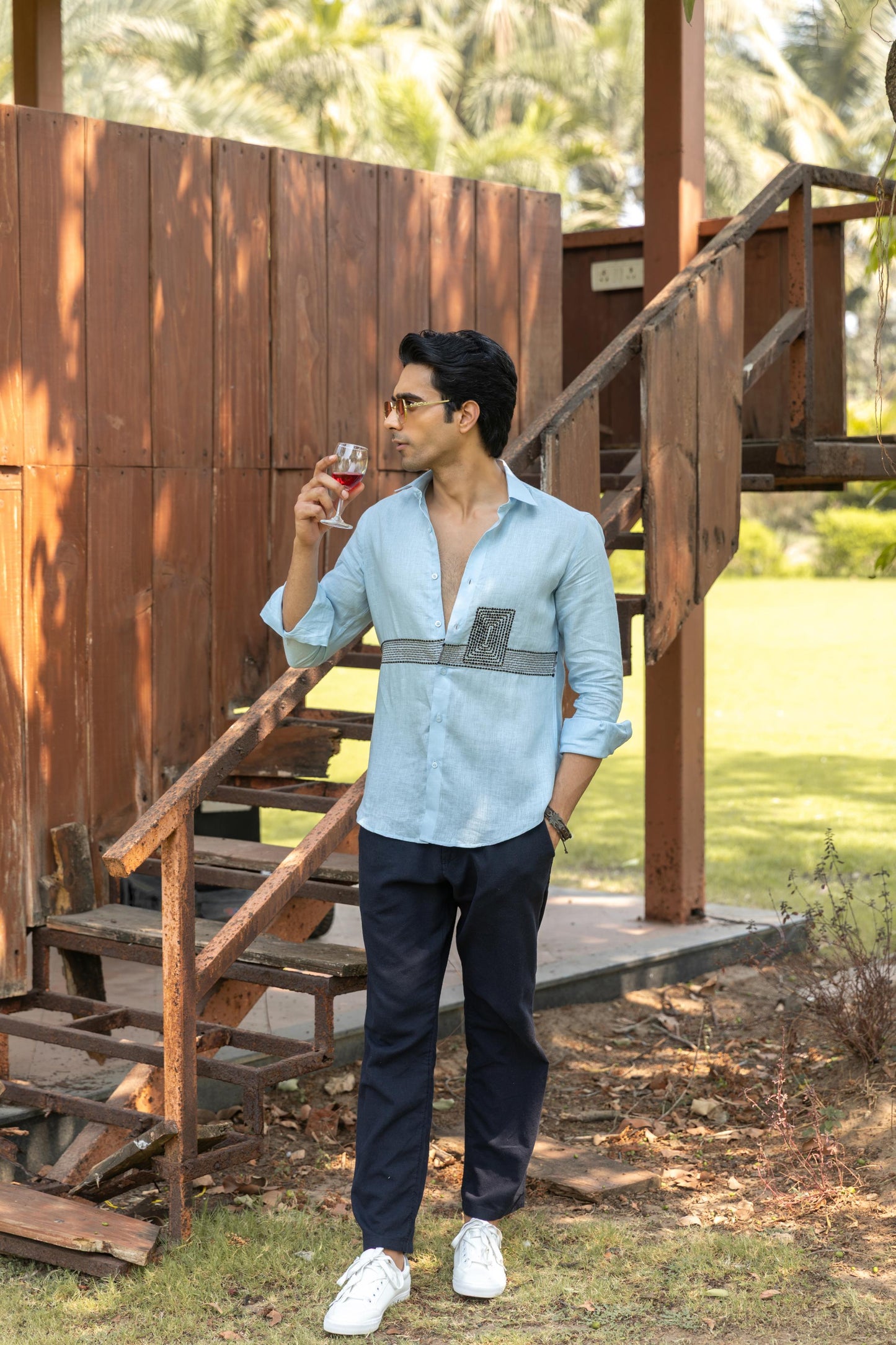 BLUE MIST LINEN SHIRT